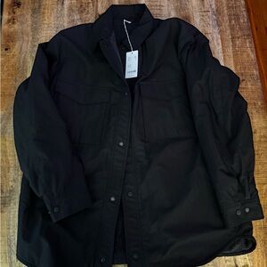 Closed Hamburg Men's Black coat Jacket C87275 fleece lined cotton blend shell XL